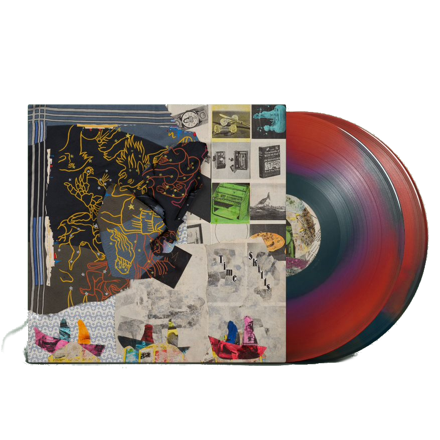 Animal collective time skiffs album on red black color vinyl lp record