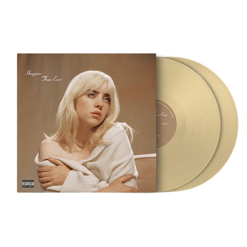 Billie eilish happier than ever on golden yellow vinyl lp record
