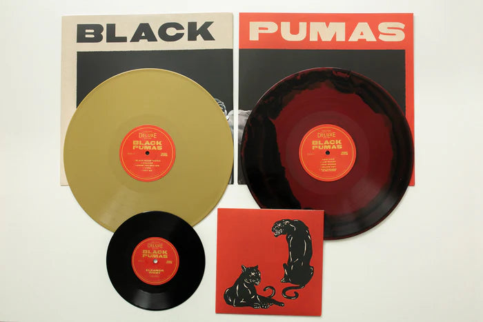 Black pumas black pumas deluxe edition album on gold black color vinyl lp record