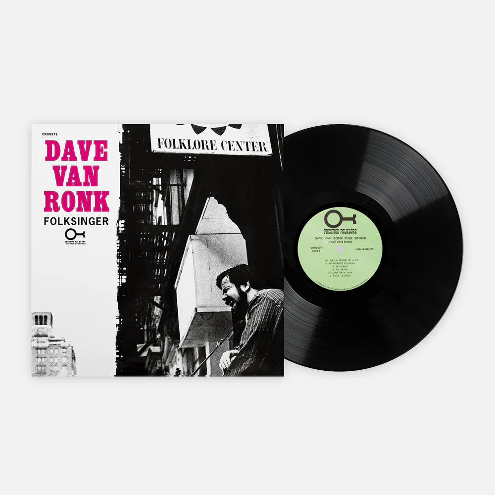 Dave van ronk folksinger album on black color vinyl lp record