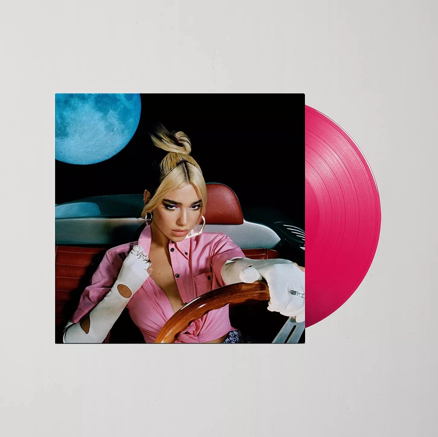 Dua lipas future nostalgia album on pink colored vinyl lp record