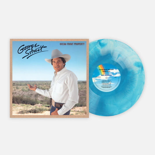 George strait ocean front property album on blue color vinyl lp record
