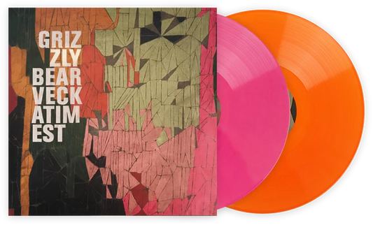 Grizzly bear veckatimest album on orange and pink color vinyl lp record