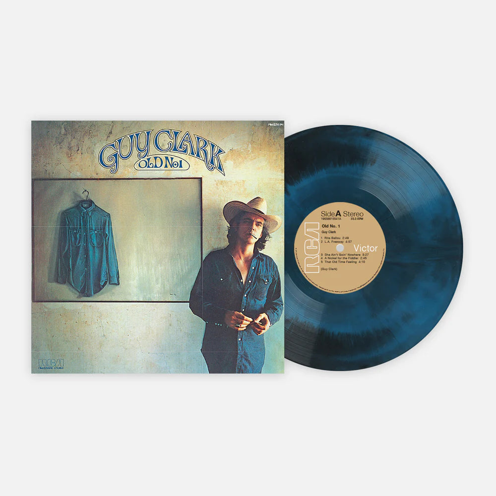 Guy clark old no 1 album on black blue color vinyl lp record