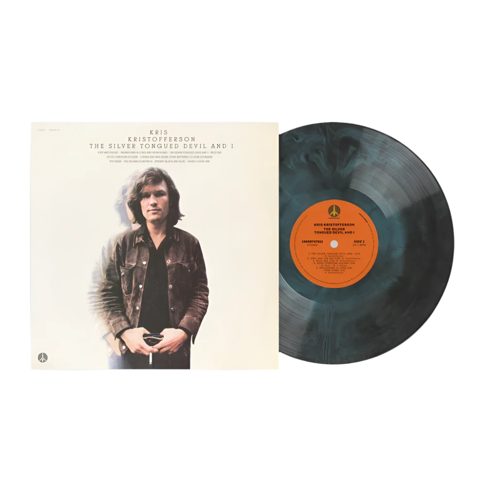 Kris kristofferson the silver tongued devil and i blue black galaxy vinyl lp record
