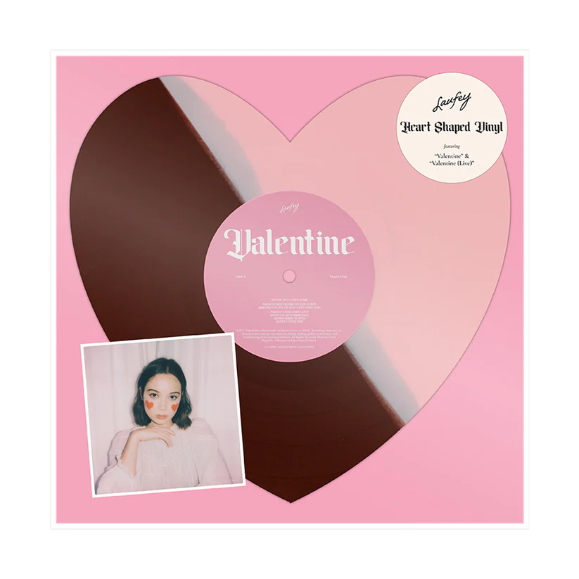 Laufey Valentine Chocolate Covered Strawberry Color Heart Shaped vinyl 7 inch