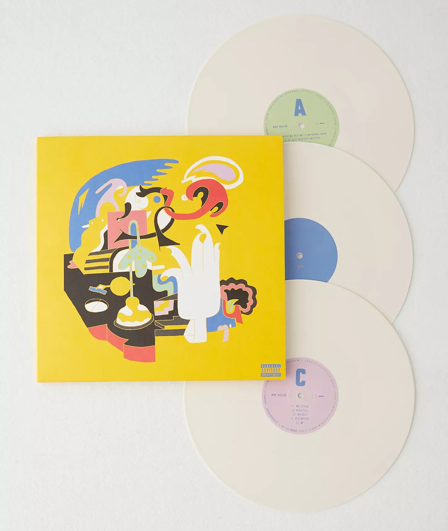 Mac miller faces album on bone white color vinyl lp record