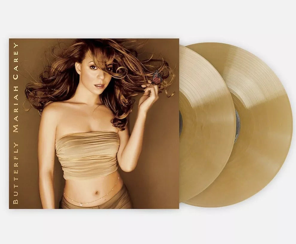 Mariah carey butterfly album on gold metallic color vinyl lp record