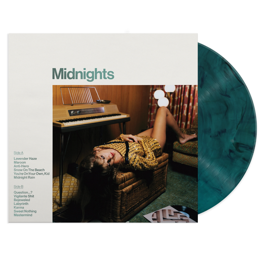 Taylor swift midnights album on jade green marbled color version vinyl lp record
