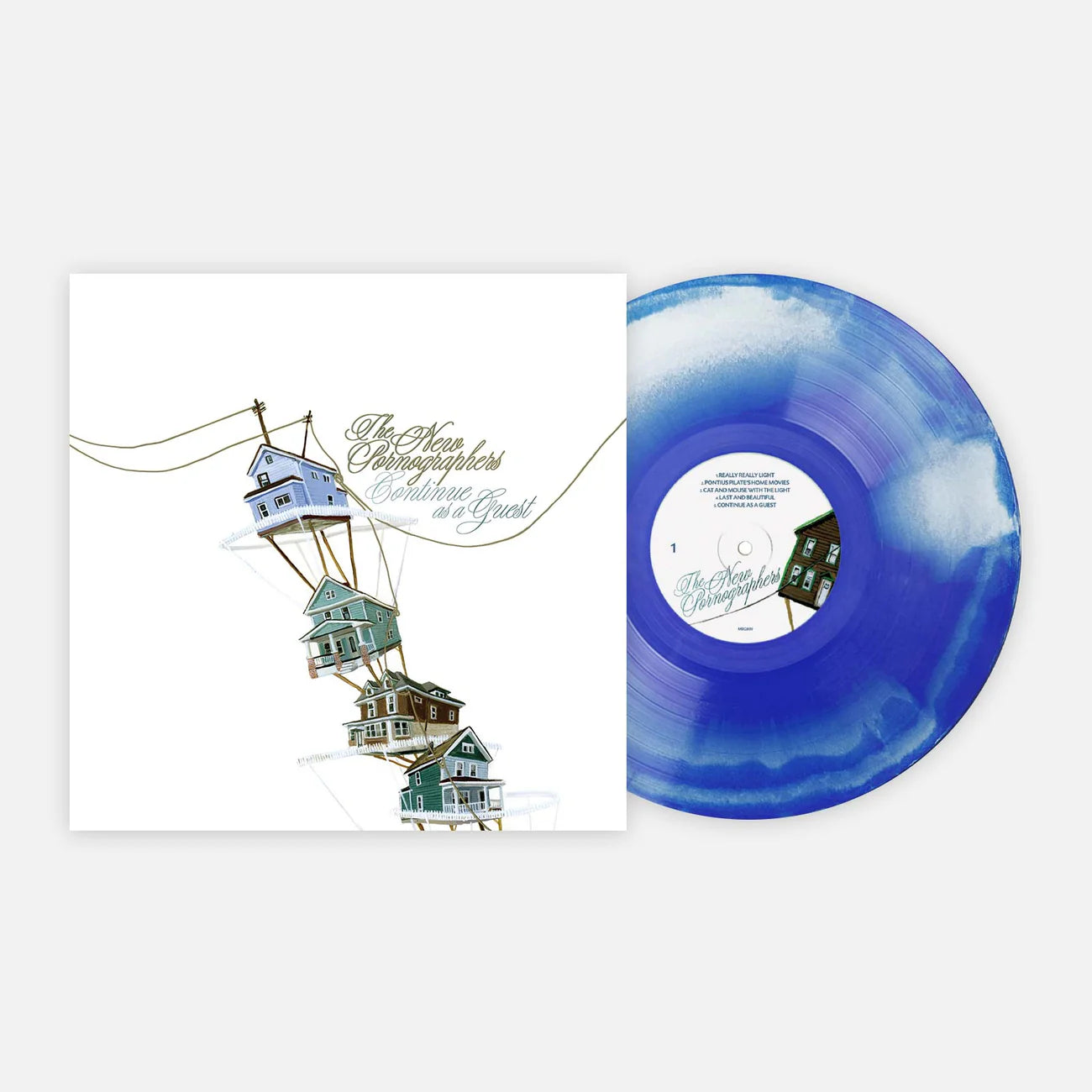 The new pornographers continue as a guest white blue vinyl lp record
