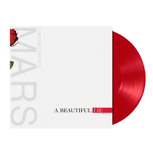 Thirty seconds to mars a beautiful lie album on red colored vinyl lp record