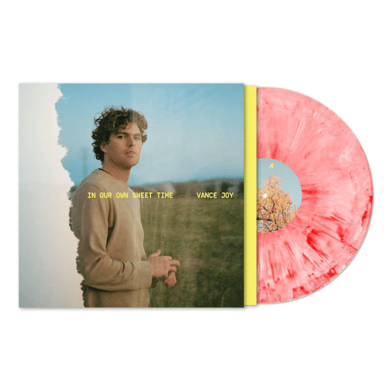 Vance joy in our own sweet time album on red and white color vinyl lp record