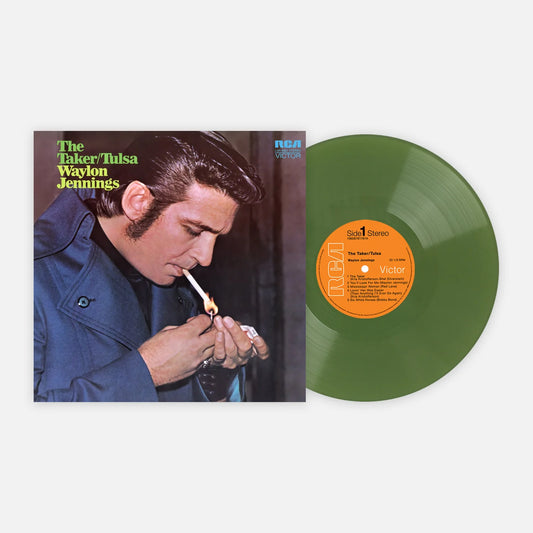 Waylon jennings the taker tulsa album on green color vinyl lp record
