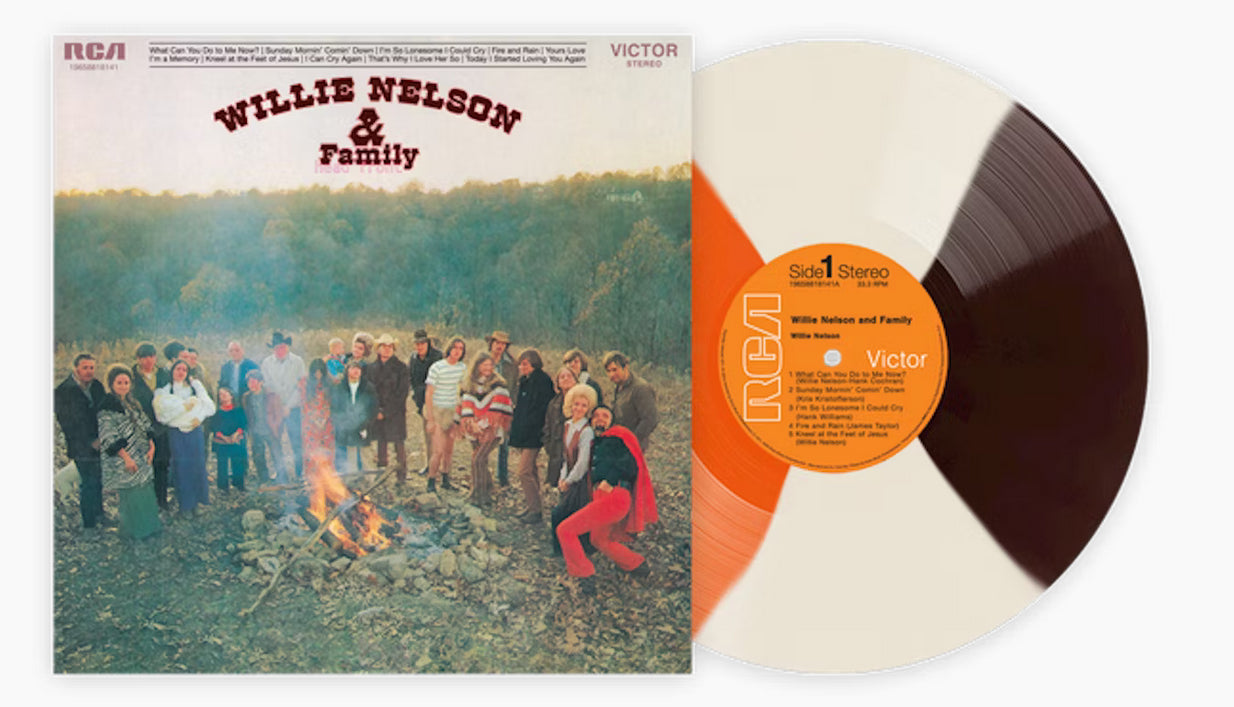 Willie nelson willie nelson and family album on red black quad color vinyl lp record