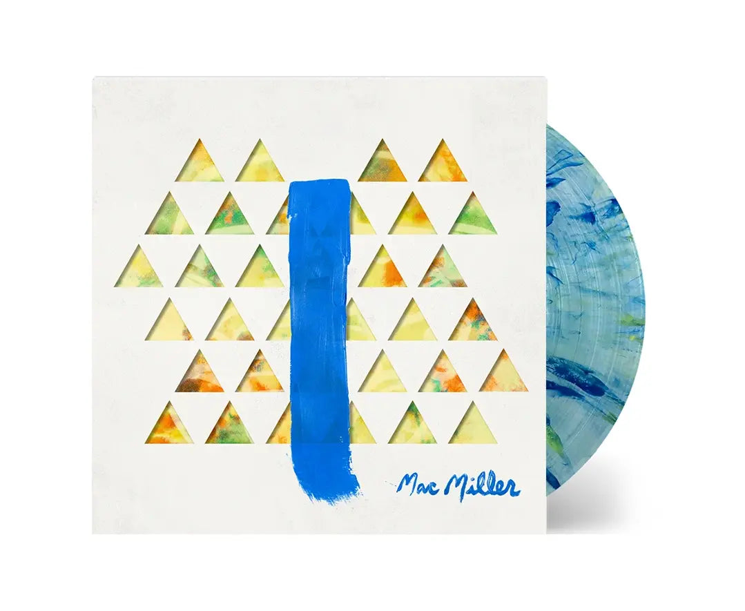 Mac millers blue slide park album on clear with blue yellow splatter color vinyl lp record
