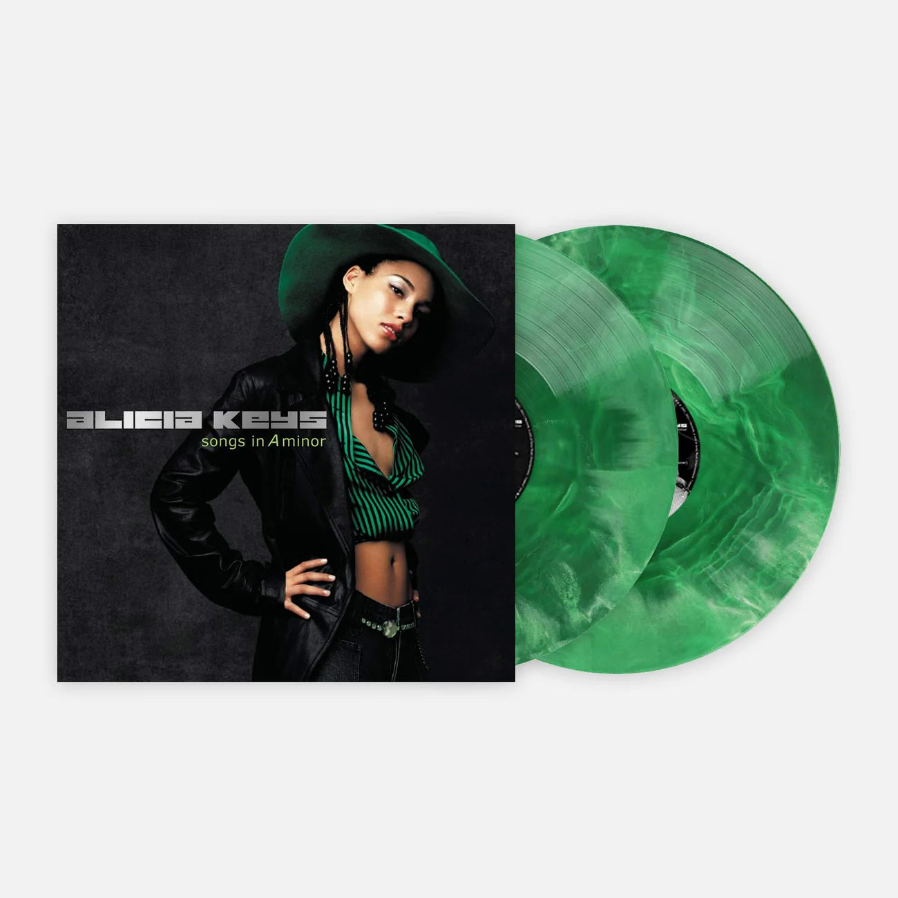 Alicia keys songs in a minor album on green color vinyl lp record