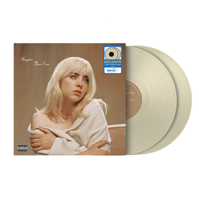 Billie Eilish Happier Than Ever on Pale Yellow Vinyl LP Record