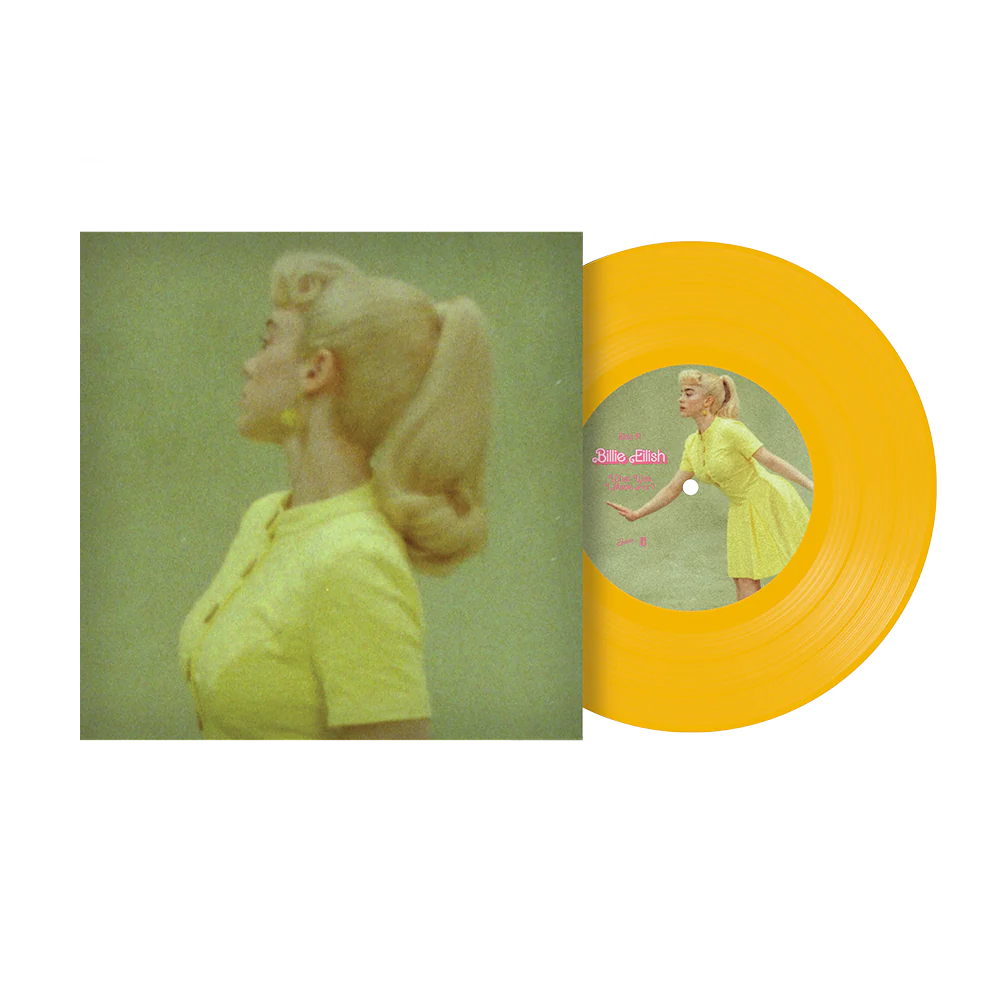 Billie Eilish What Was I Made For Single from the motion picture movie Barbie on yellow color variant vinyl record