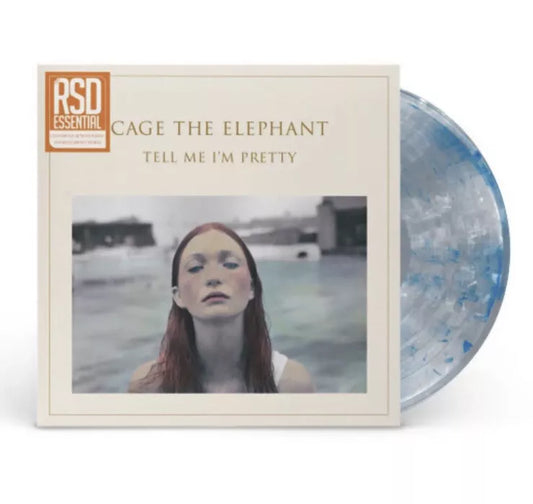 Cage the elephant tell me im pretty album on white blue color vinyl lp record
