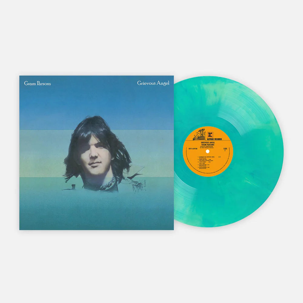 Gram parsons grievous angel album on blue green color vinyl lp record