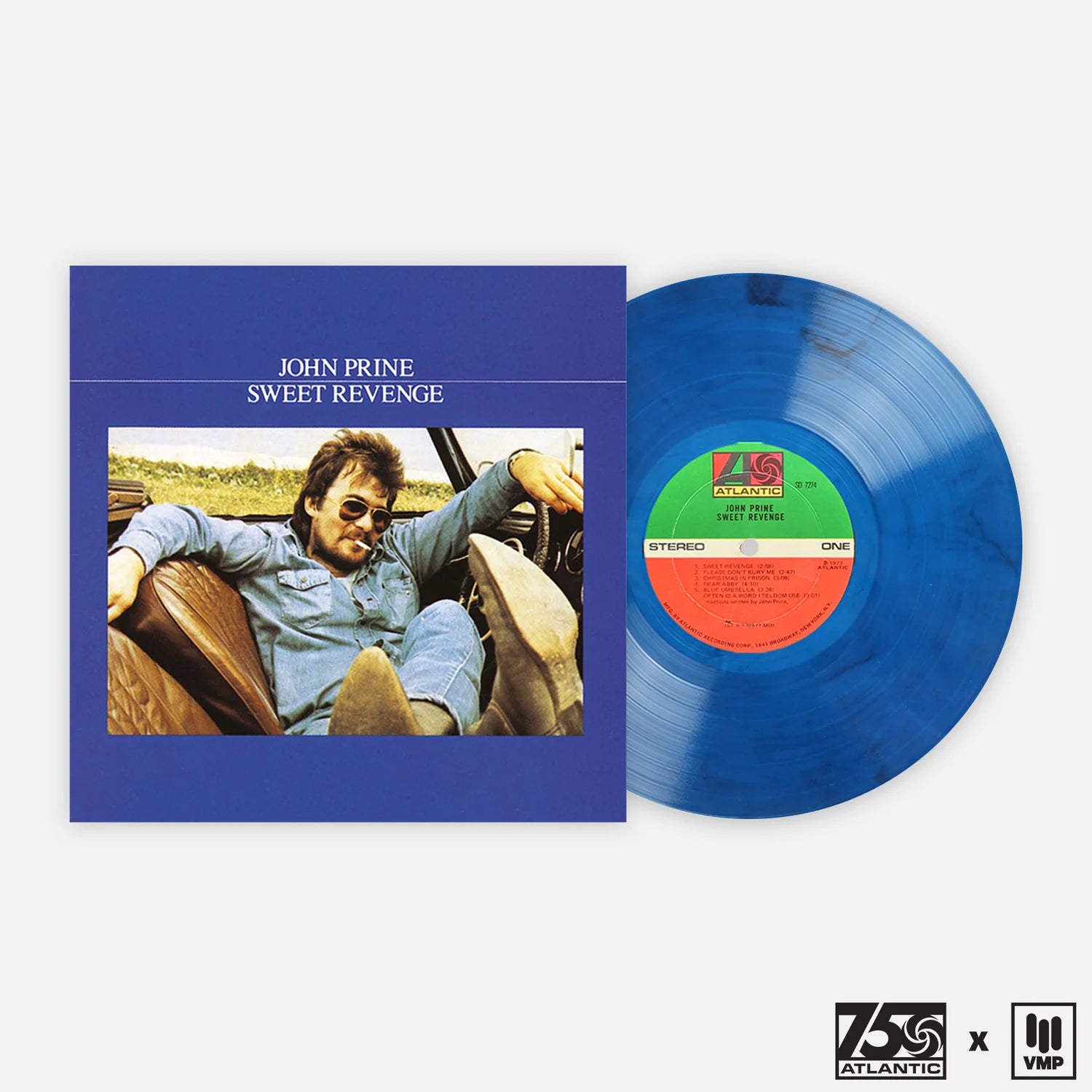 John Prine Sweet Revenge Album On Black Blue Vinyl LP Records