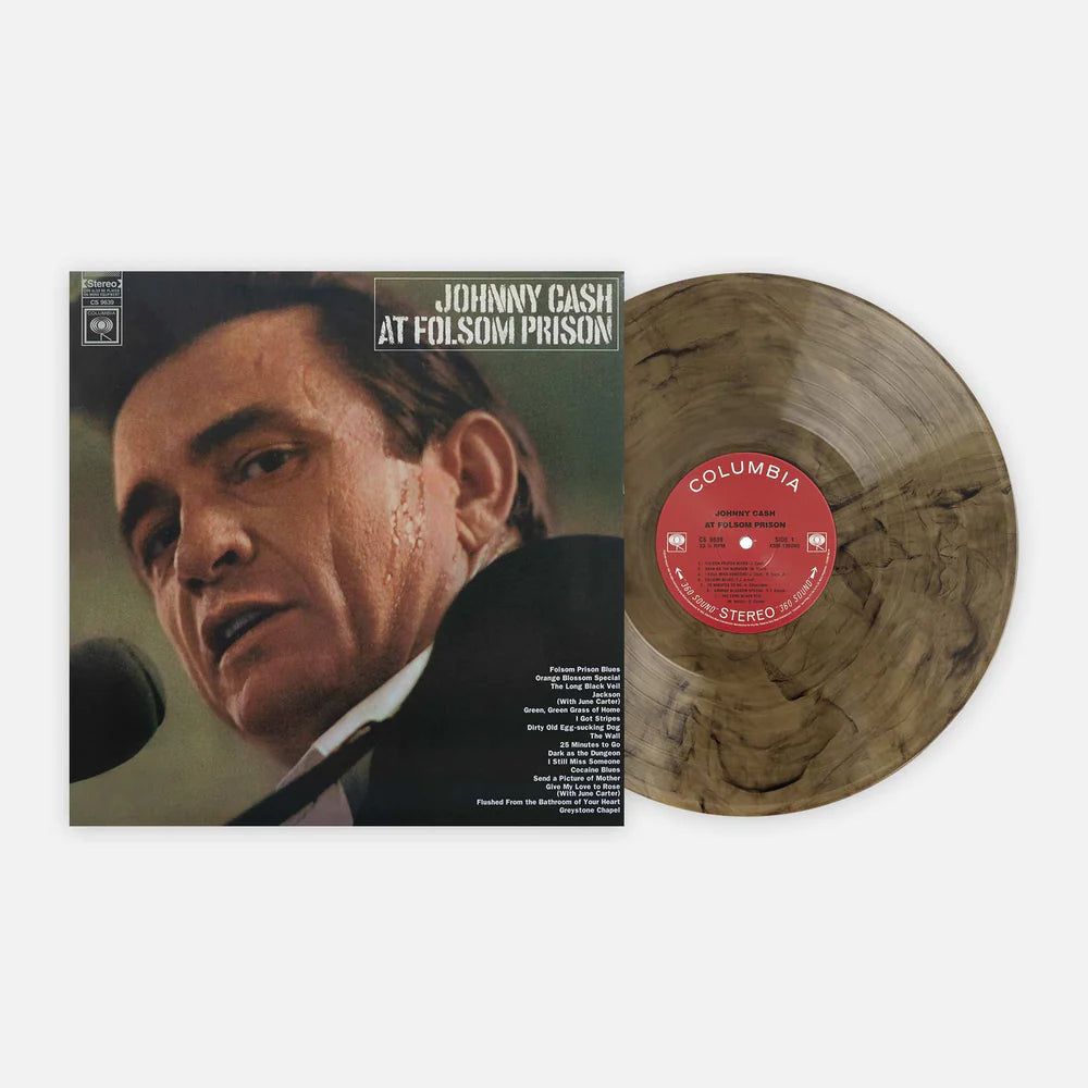 Johnny cash at folsom prison album on tan color vinyl lp record