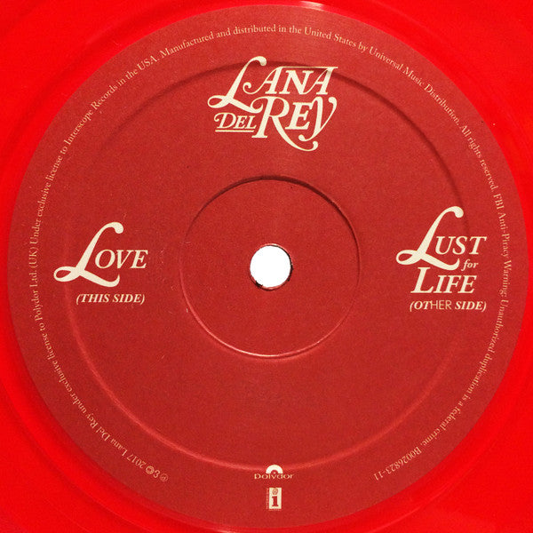 Love / Lust For Life' Heart-shaped Red Vinyl LP by Lana Del Rey Colorful Vinyl Records