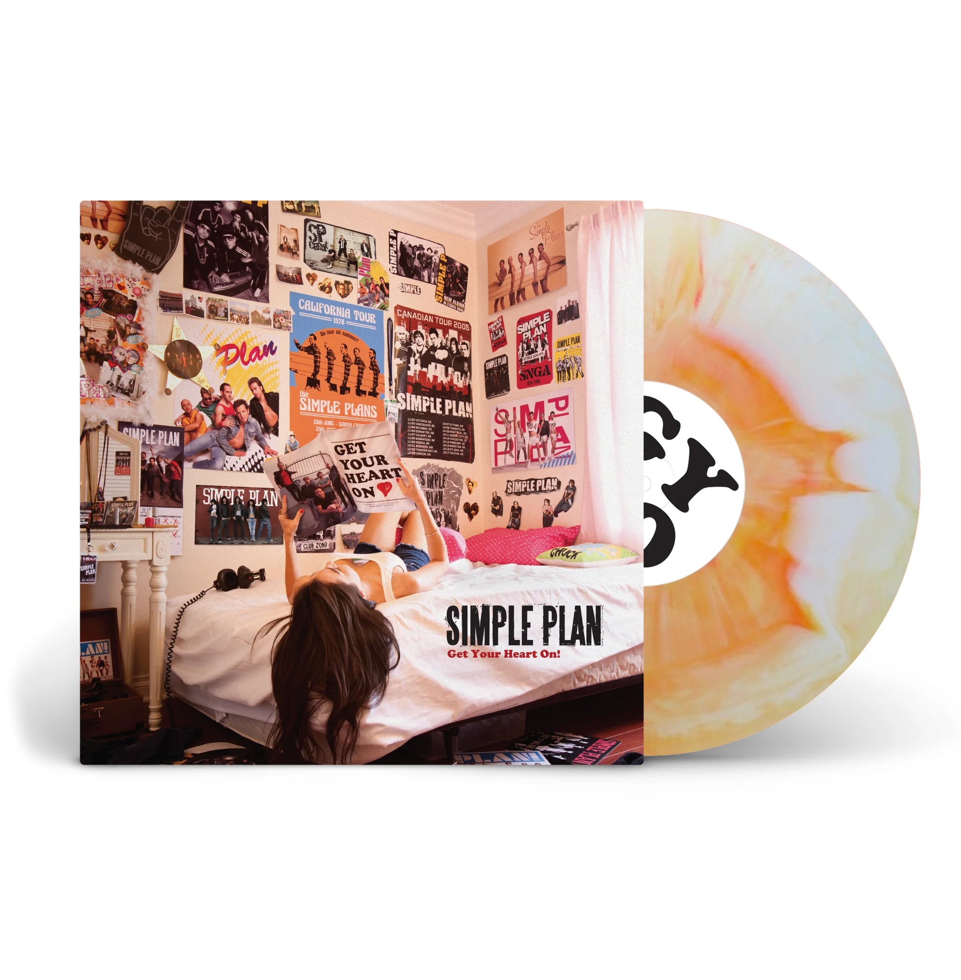 Simple plan get your heart on orange white vinyl lp record