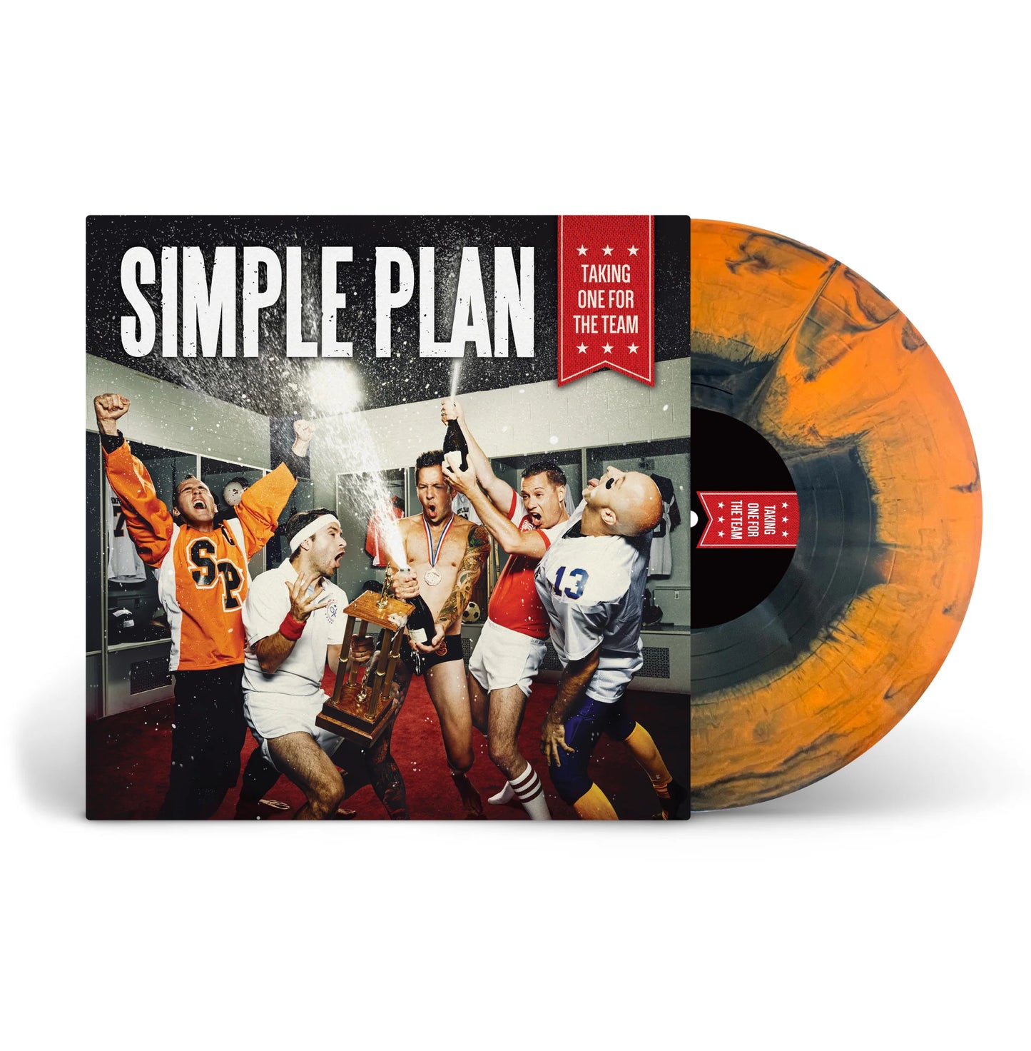 Simple plan taking one for the team orange black vinyl lp record