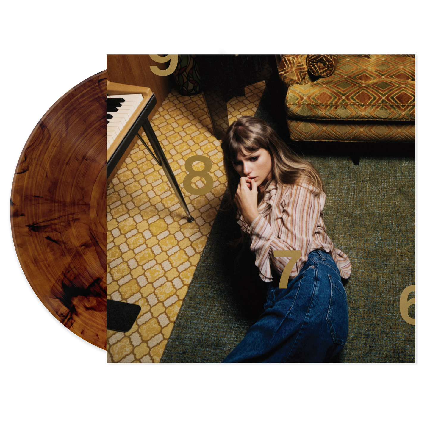 Taylor Swift Midnights Album On Mahogany Brown Marbled Version Limited Edition Vinyl LP Record Variant Back Side