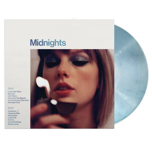 Taylor Swift Midnights Album On Moonstone Blue Version Limited Edition Vinyl LP Record Variant Front Side