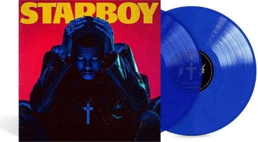 The Weeknd Starboy album on translucent blue color variant vinyl lp record