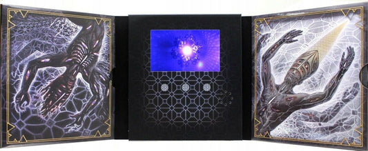 Tool's Fear Inoculum album with striking tri-fold package, featuring a 4-inch HD screen showcasing unique, visually captivating music videos and art. An audio-visual treat for Tool fans