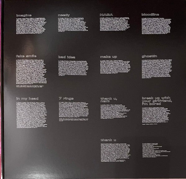 Ariana Grande - Thank U, Next - Clear Vinyl - 2LP - Used Like New