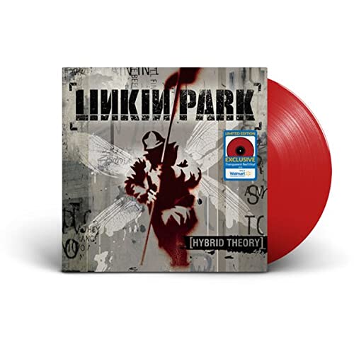 image of linkin park's hybrid theory album on red colored vinyl LP record